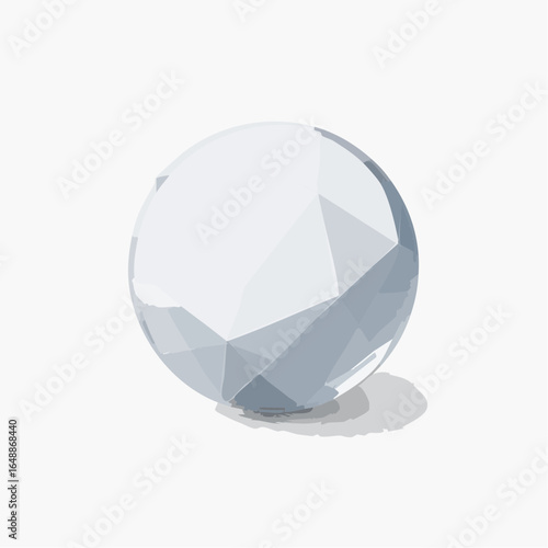 Sphère en verre, cristal, translucide, fond blanc