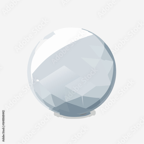 Sphère en verre, cristal, translucide, fond blanc