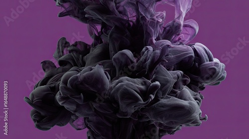 Dark purple ink cloud, abstract swirls