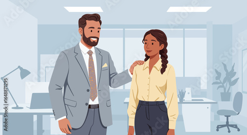 Business interaction in an office