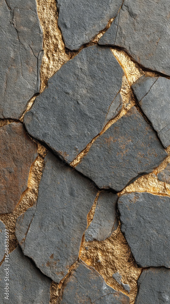 custom made wallpaper toronto digitalClose-up view of a wall made of dark gray and golden stones