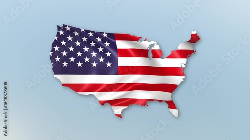 Wallpaper Mural USA country Flag Hoisting and Zoom to reveal the Country Border Map with Waving Flag Intro which is useful for news, political events, sports intros and presentation. Torontodigital.ca