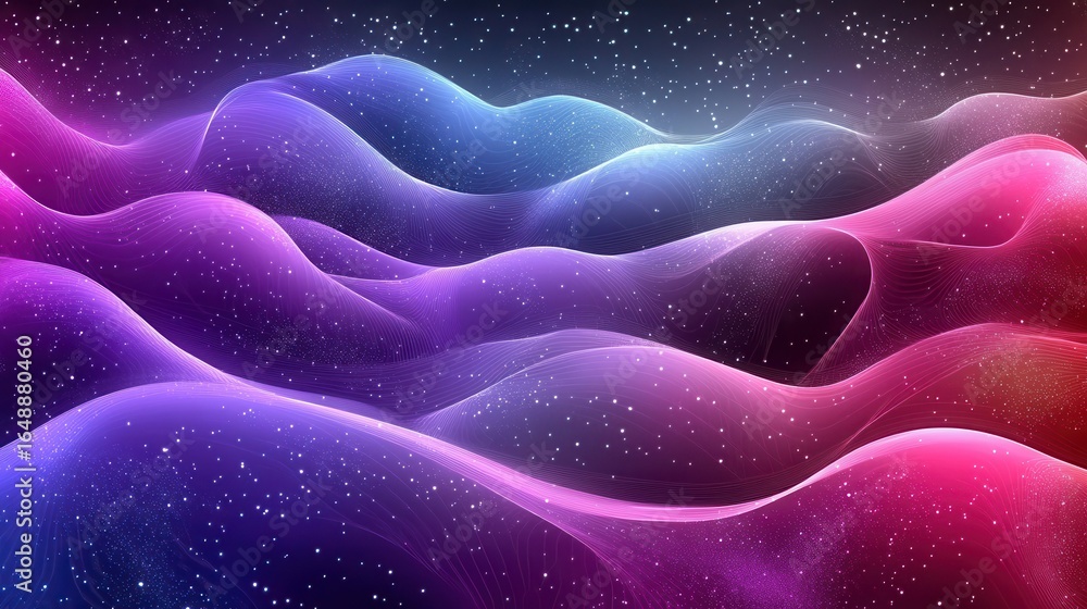 Obraz premium Abstract, colorful, wavy, glowing design