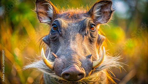 A portrait of a warthog in Kruger National Park, South Africa