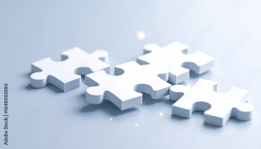 Obraz premium Anime-style 3D puzzle sculpture symbolizing communication 