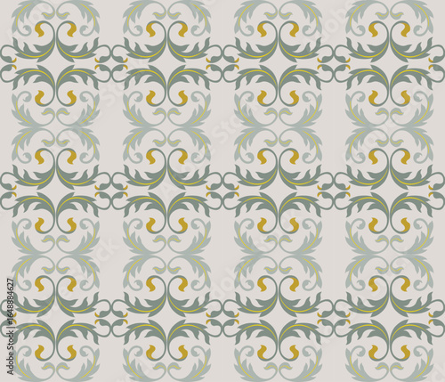 Traditional flowers ornament seamless pattern design.