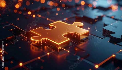 Anime-style 3D puzzle sculpture symbolizing communication