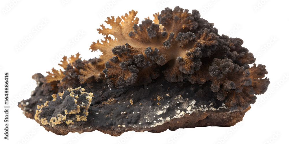 Obraz premium A closeup shot of a mineral rock formation isolated on transparent background