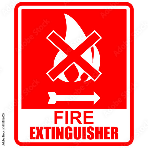 Fire extinguisher, sticker and sign vector
