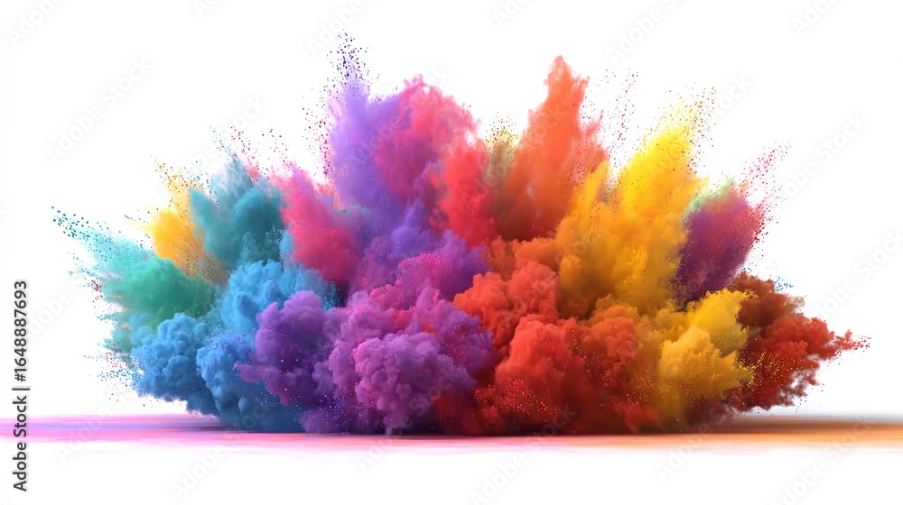 Naklejka premium A vibrant explosion of colors celebrating creativity joy and artistic expression against a stark