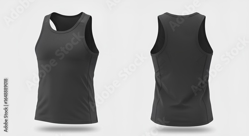 Realistic Sportswear Tank Top Garment Mockup Apparel Design Illustration