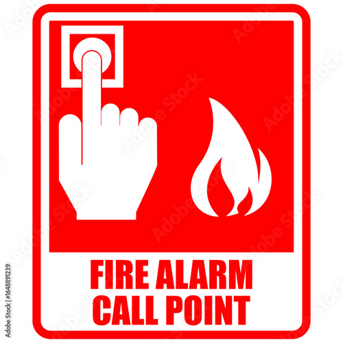fire alarm call point, sign and sticker vector