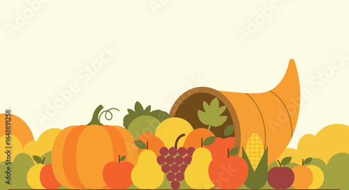 Abundance Of Autumn: A Festive Cornucopia Graphic For Celebrations