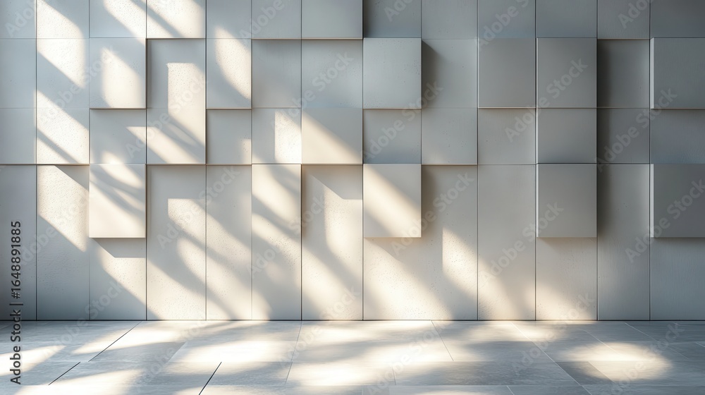 Obraz premium Modern, minimalist wall with light and shadow