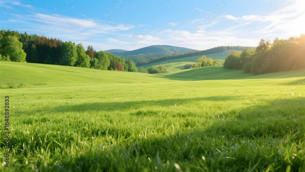 Fototapeta premium 햇살가득한푸른잔디밭풍경