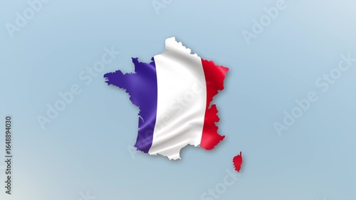 Wallpaper Mural France country Flag Hoisting and Zoom to reveal the Country Border Map with Waving Flag Intro which is useful for news, political events, sports intros and presentation. Torontodigital.ca