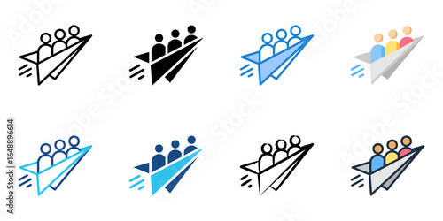 Team Alignment icon set multiple style collection 
