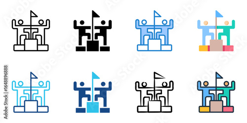 Collaborative Excellence icon set multiple style collection 
