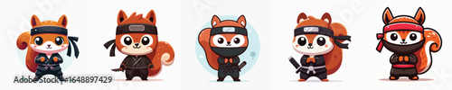 squirrel vector in ninja costume