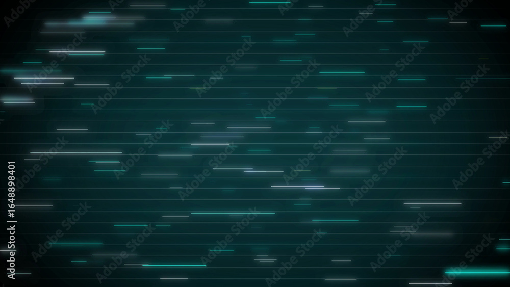 Fototapeta premium Horizontal neon lines forming a digital grid pattern