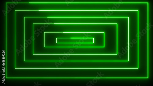 Abstract neon light color frames background design. glowing neon rectangle illustration 4k