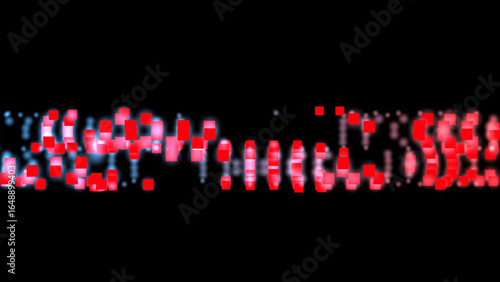 Digital data network connections concept.Beautiful illustration of colorful sound waves on black background. Digital Music player background.