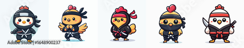ninja costume chicken vector