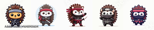 hedgehog vector in ninja costume