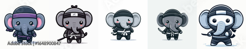 elephant vector in ninja costume
