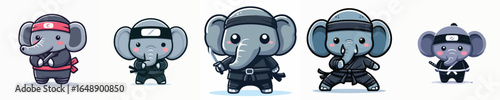 elephant vector in ninja costume