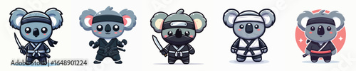 koala vector in ninja costume