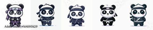 panda vector in ninja costume