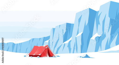 Adventurous Trekking Expedition To Explore The Snow Covered Mountains With Tent