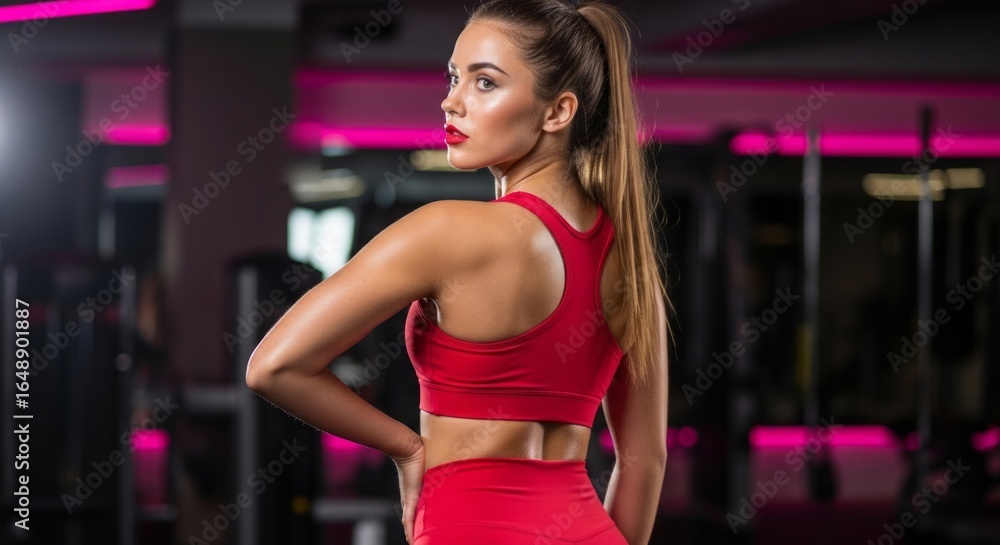 Fototapeta premium Fit Woman in Gym Strength Training and Healthy Lifestyle Concept