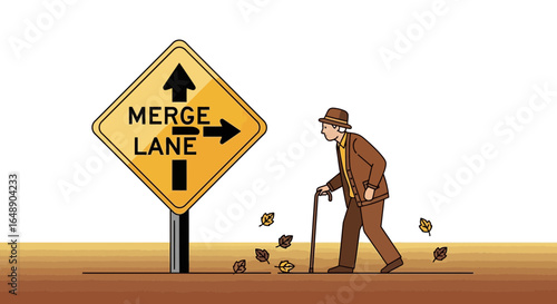 Approaching Life's Merge Lane An Illustration Of Aging And Decision Making