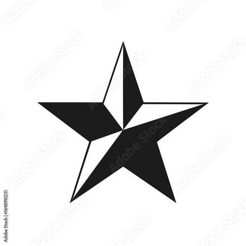 Stern Icon Set, Fünfzackiger Stern Vektor, Militärstern, Auszeichnungsstern, Deko Stern Symbol, 3D Stern Illustration