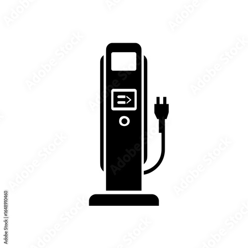 Elektroauto Ladestation Icon Set, E-Auto Ladestation Symbol, Elektromobilität Infrastruktur, Ladesäule für Elektrofahrzeuge, EV Charging Station Vektor