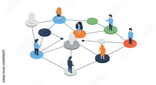 Isometric network of diverse individuals connected by digital nodes