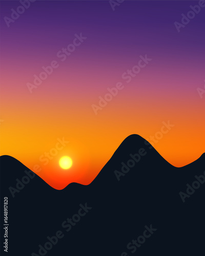 minimal sunset silhouette m...