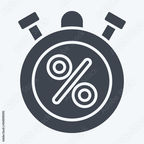 Icon Tax Timer. related to Taxes symbol. glyph style. design editable