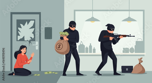 Home Invasion with Robbers and Victim in the Kitchen