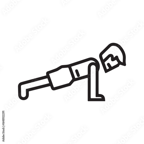 Man doing push-up exercise line icon. Fitness workout and strength training symbol.