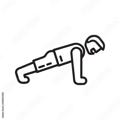 Man doing push-up exercise line icon. Fitness workout and strength training symbol.