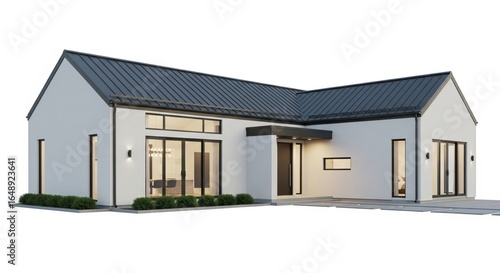 Fototapeta Naklejka Na Ścianę i Meble -  Small modern house isolated on a white background