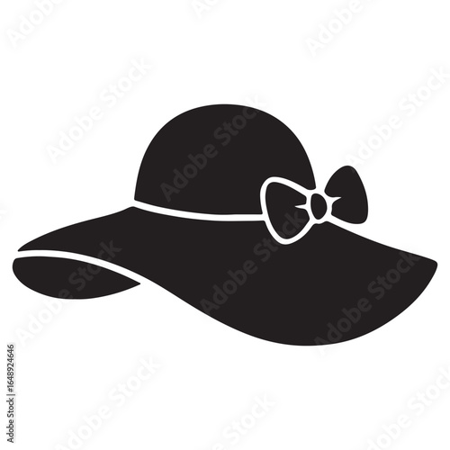 Vintage Women’s Hat Silhouette with Decorative Ribbon
