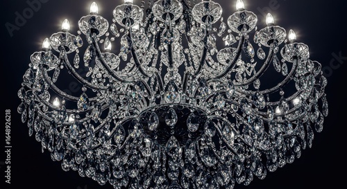 Large crystal chandelier, intricate design