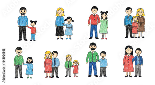 Diverse families holding hands offer inclusive representation for modern family values projects and social initiatives