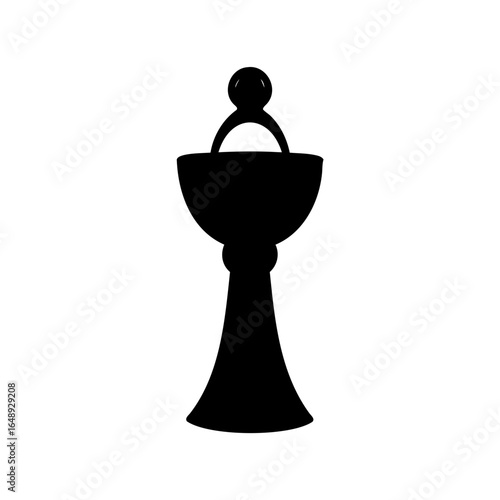 black baptismal font silhouette on white background clip art preview