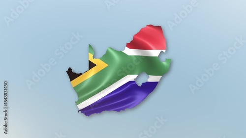 Wallpaper Mural South Africa country Flag Hoisting and Zoom to reveal the Country Border Map with Waving Flag Intro which is useful for news, political events, sports intros and presentation. Torontodigital.ca