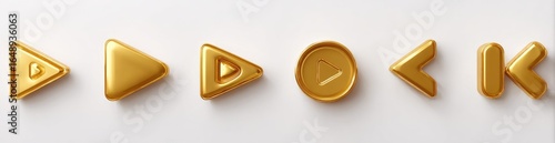 Gold-colored play and navigation icons